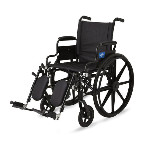 K4 Lightweight Wheelchair with Swing-Back Desk-Length Arms and Detachable Swing-Away Elevating Leg Rests, 18"