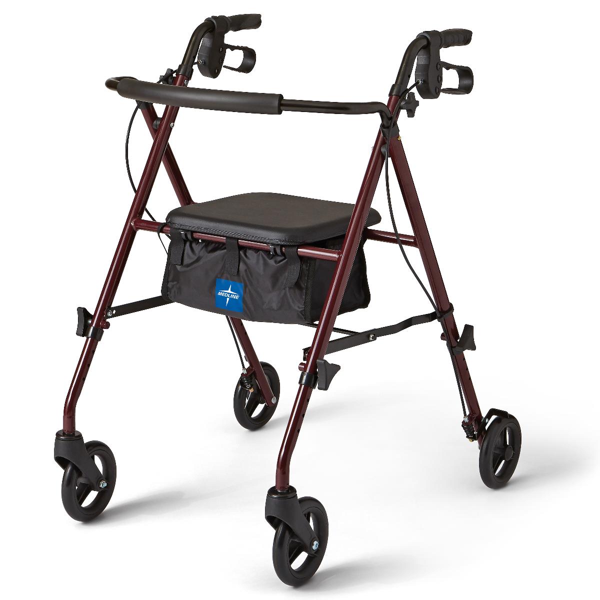 Superlight Steel Rollator, Red