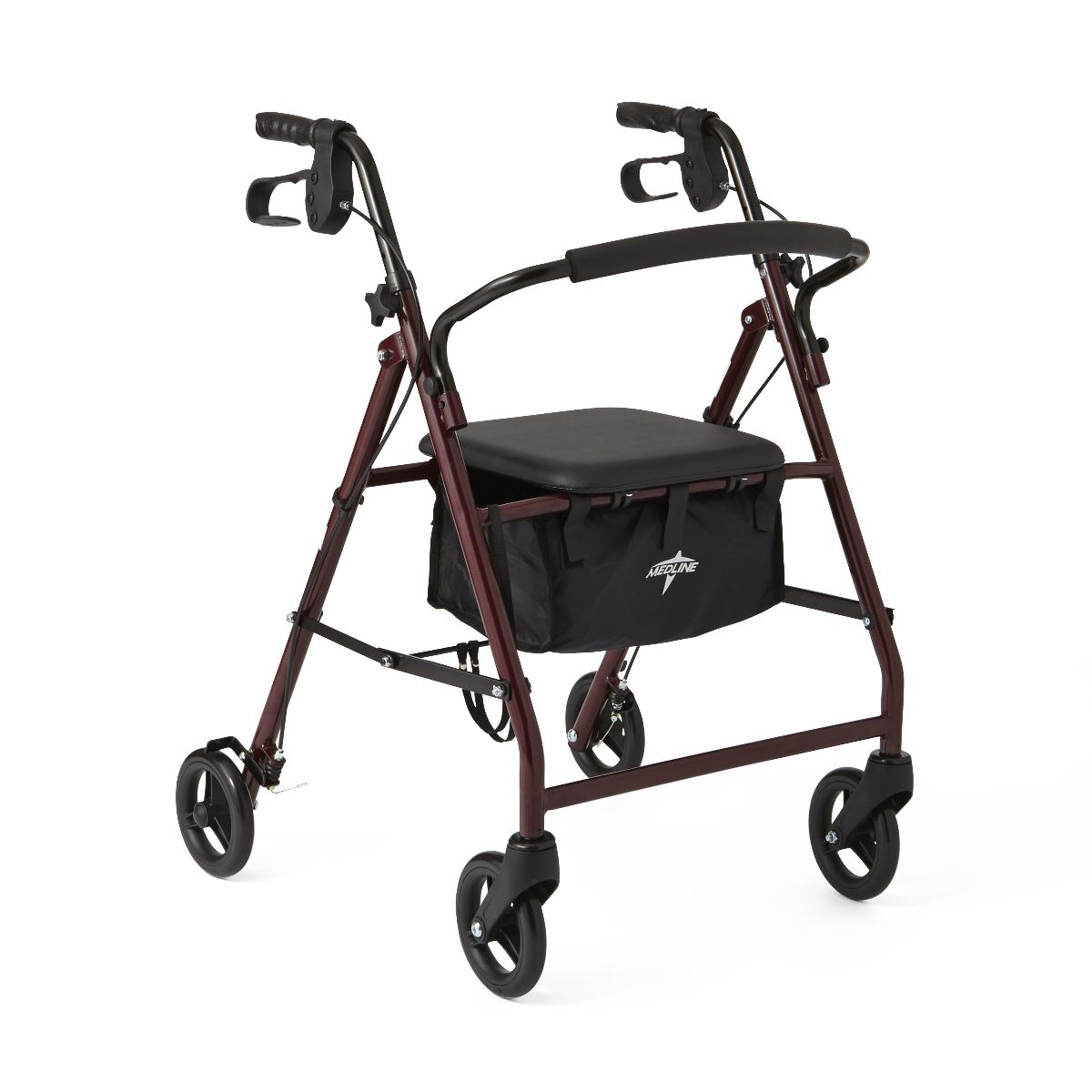 Basic Rollator with 6" Wheels, Burgundy