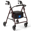 Basic Steel Rollator with 6" Wheels, Burgundy