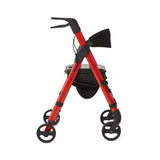 Momentum Rollator with Height-Adjustable Seat and Handles, Red