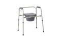 Knockdown Steel Bedside Commode with Microban, Gray