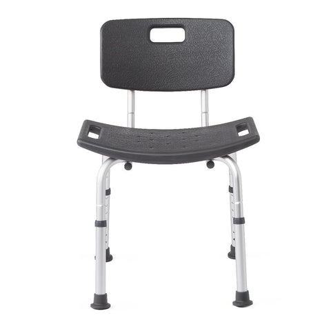 Knockdown Shower Chair with Back, Microban Treated (Gray) (1EA)