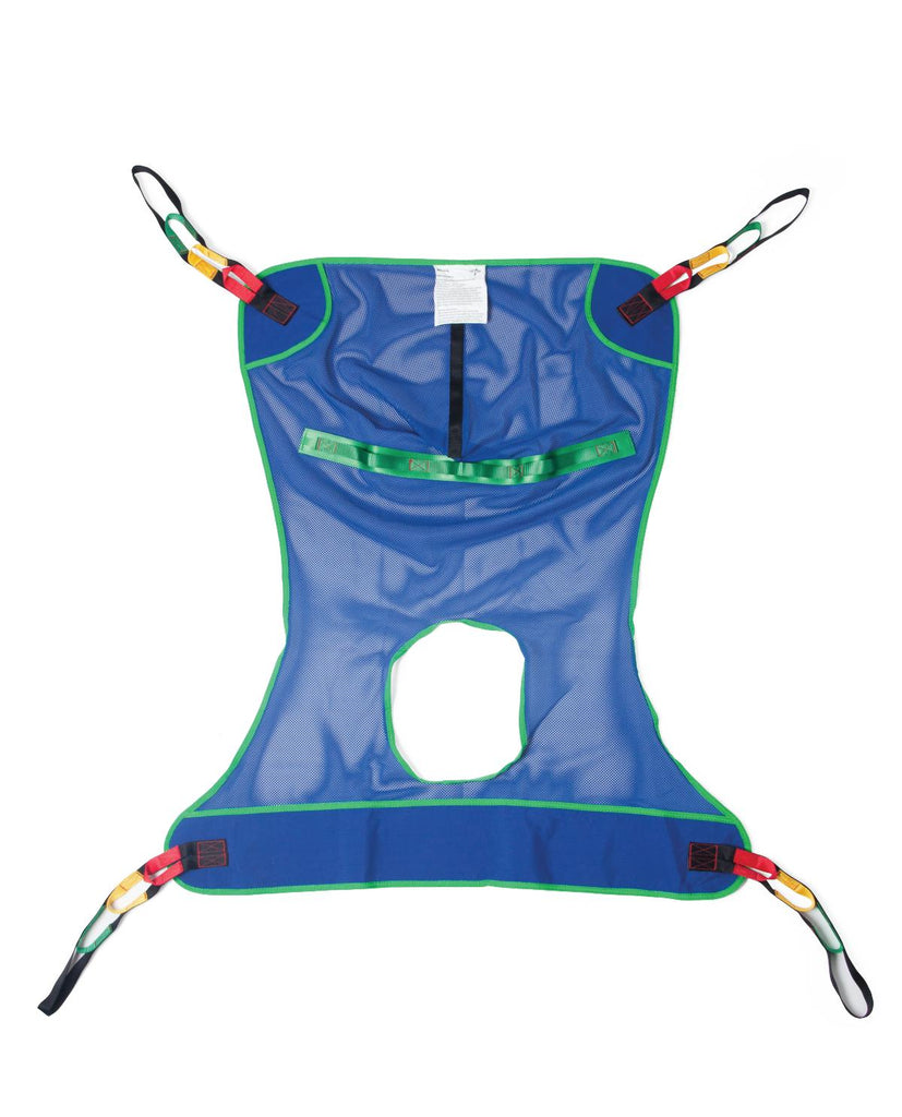 Reusable Full-Body Patient Sling with Commode Opening, Mesh, Large