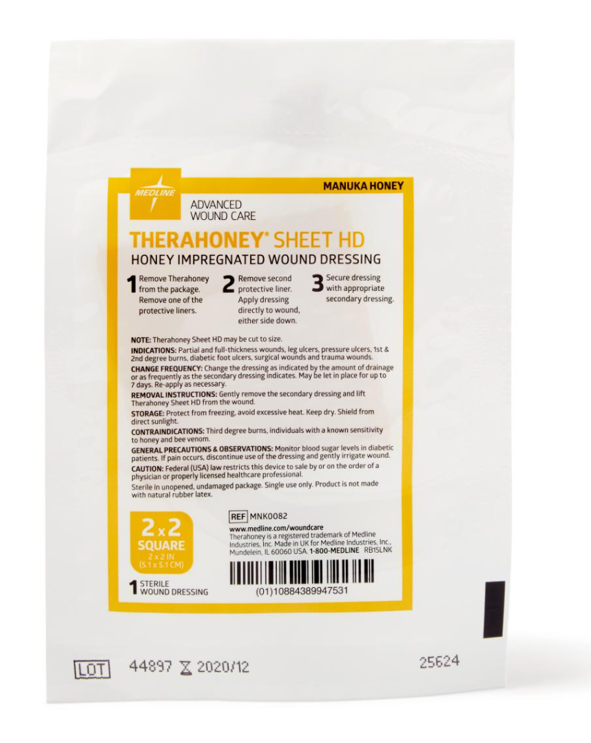 TheraHoney HD Honey Wound Dressings, 2"x2" Sheet