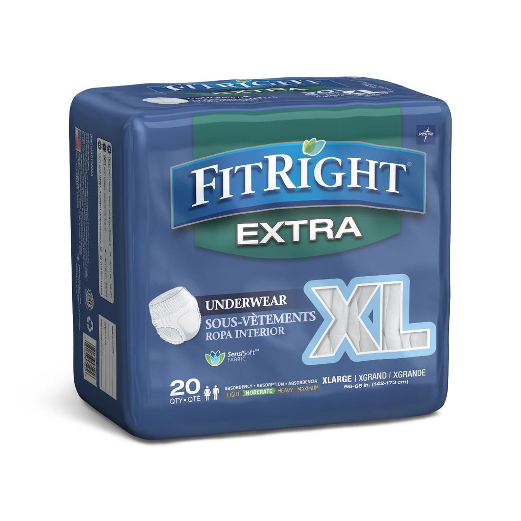 FitRight Extra Protective Underwear, X-Large, 56"-68" (bag of 20)