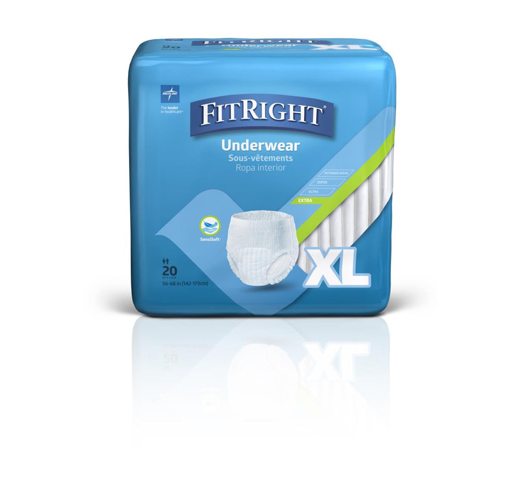 FitRight Extra Protective Underwear, X-Large, 56"-68" (case of 80)