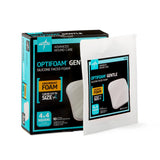 Optifoam Gentle Silicone-Faced Foam Dressing, 4" x 4" (case of 100)