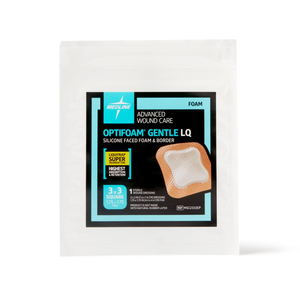 Optifoam Gentle Silicone-Faced Foam Dressing, 3" x 3" (1EA)