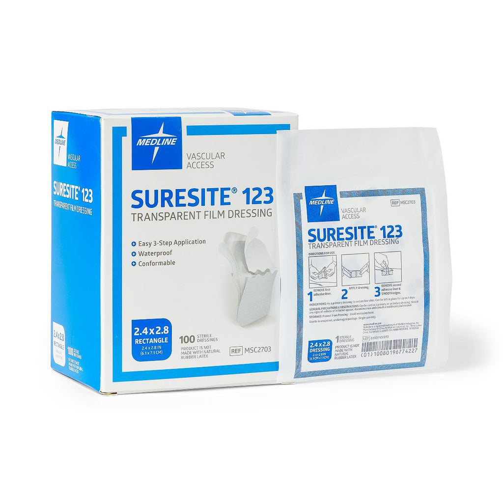 Suresite123 Transparent Dressing, 2.4" x 2.8" (box of 100)