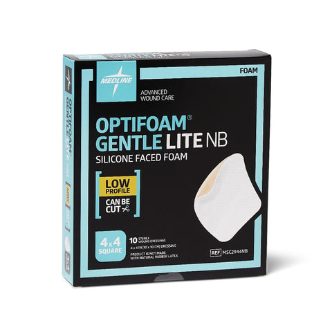Optifoam Gentle Lite Foam Dressing, 4" x 4" (case of 100)