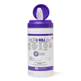 Medline Micro-Kill One Germicidal Alcohol Wipes, Reclosable Canister, 65-Count, 7" x 15" (case of 12)