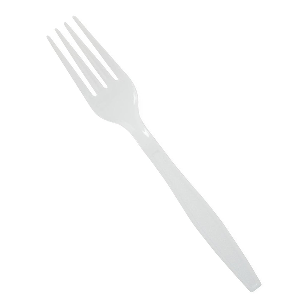 White Polystyrene Heavyweight Fork, 7" (box of 100)