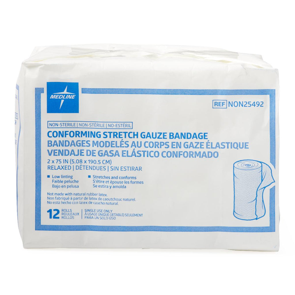 Nonsterile Conforming Gauze Bandage, 2" x 75" (box of 12)