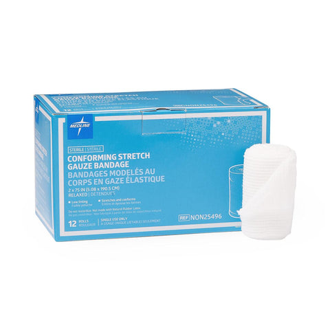 Sterile Conforming Gauze Bandage, 2" x 75" (box of 12)