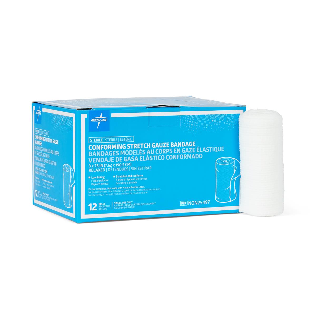 Sterile Conforming Gauze Bandage, 3" x 75" (box of 12)