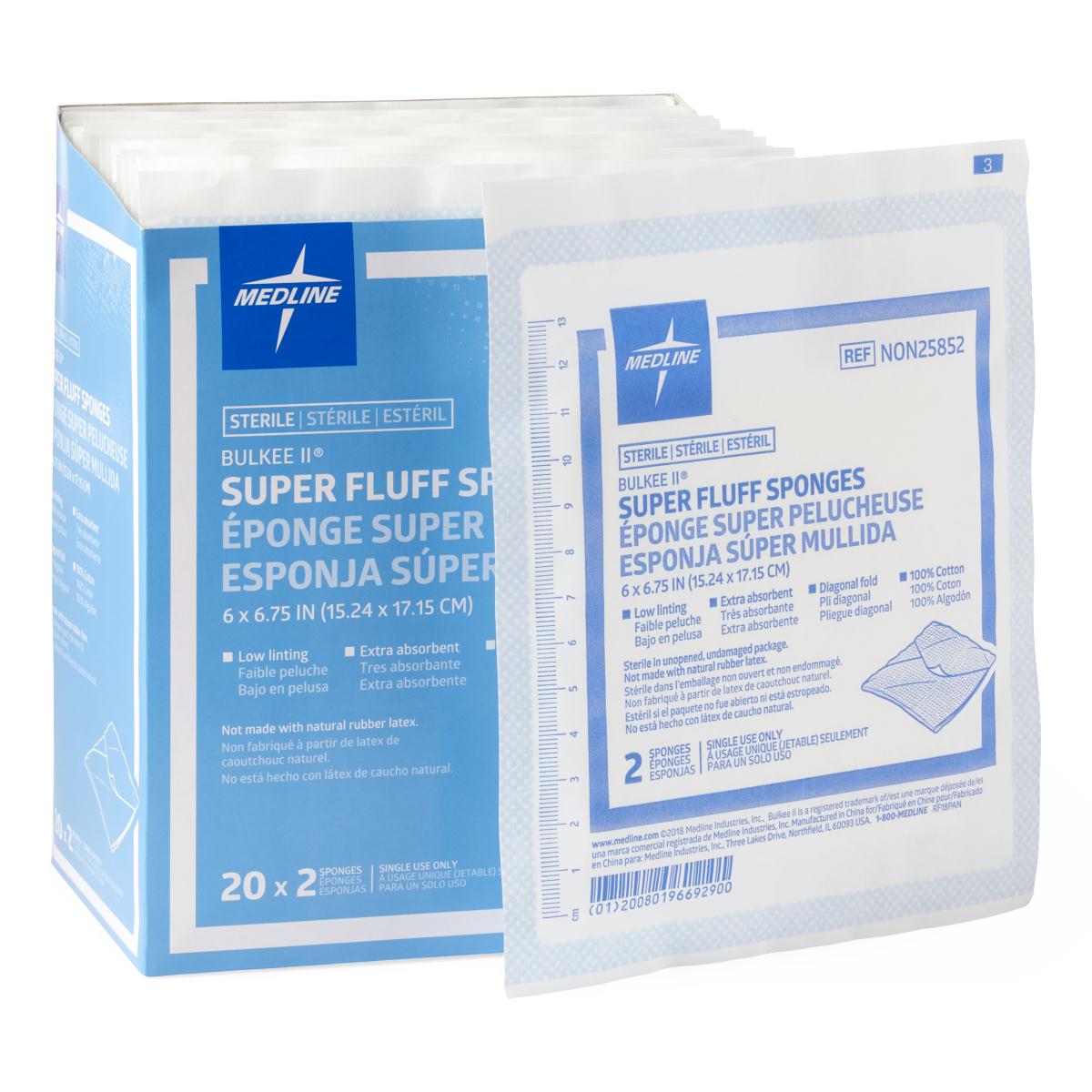 Bulkee II Super Fluff Sponges, 6" x 6.75" in 2-Packs (box of 40)