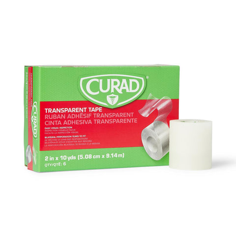 CURAD Transparent Adhesive Tape, 2" x 10 yd. (box of 6)