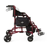 Translator Combination Transport Chair and Rollator, Red