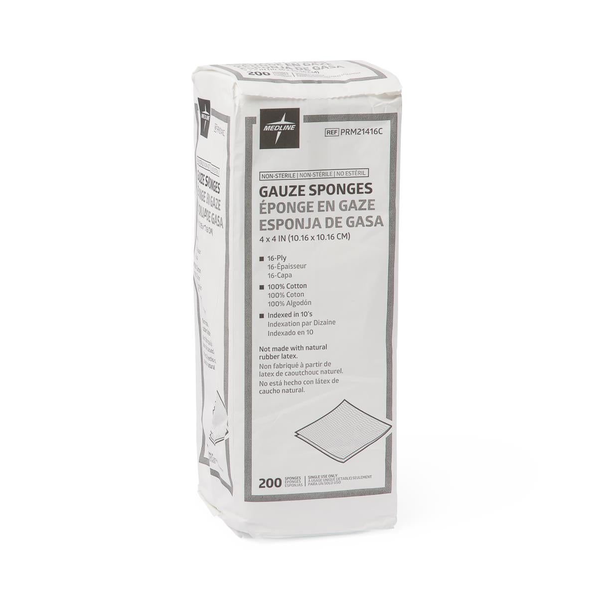 Nonsterile Gauze Sponge, 16-Ply, 4" x 4" (case of 2000)