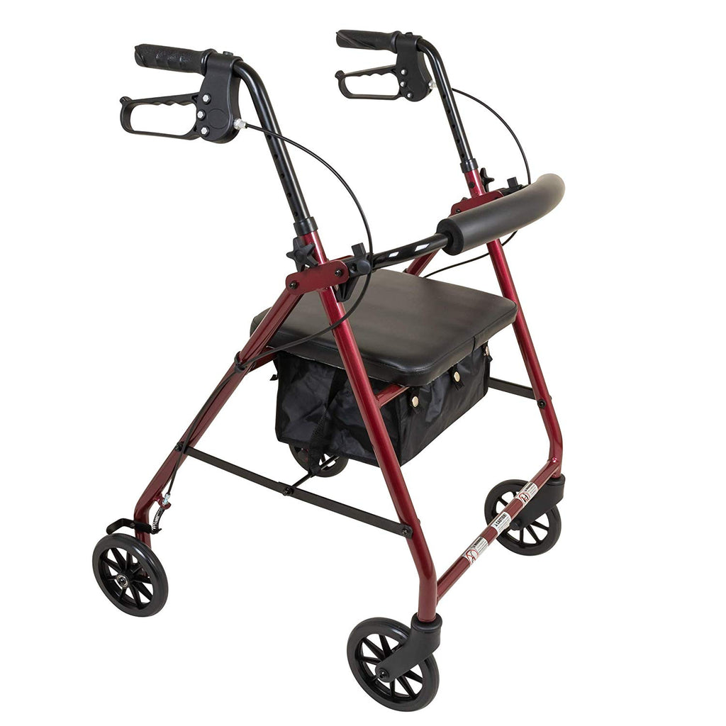 ProBasics Aluminum Rollator with 6” Wheels, Burgundy