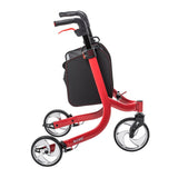 Drive Medical Nitro 3-Wheel Rollator, Red