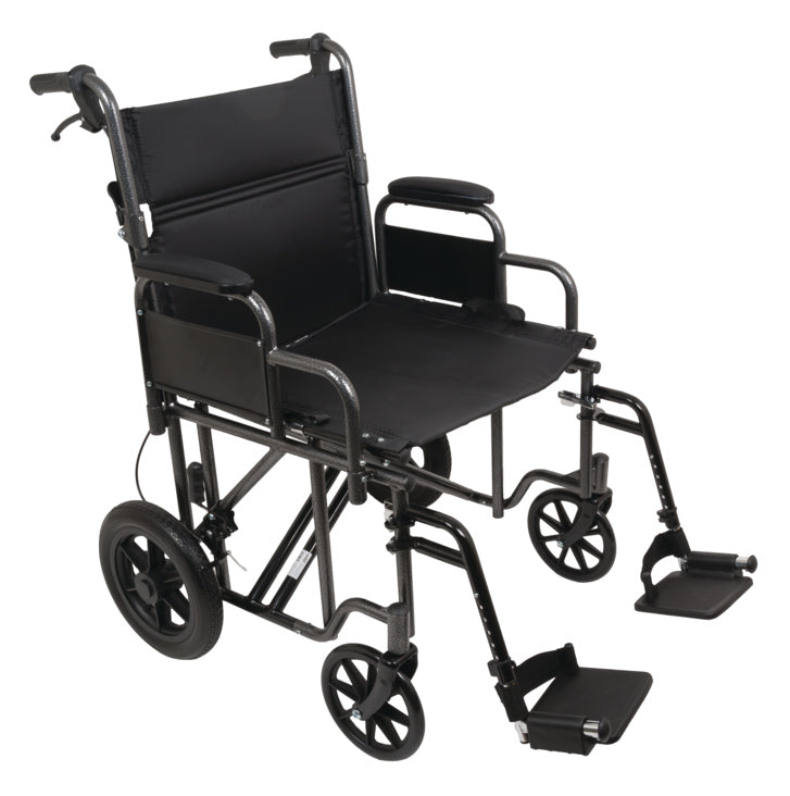 ProBasics 22" Bariatric Steel Transport Chair (Silver Vein)