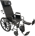 ProBasics Reclining Wheelchair, 18" x 17", Removable, Desk-Length, Elevating Legrests