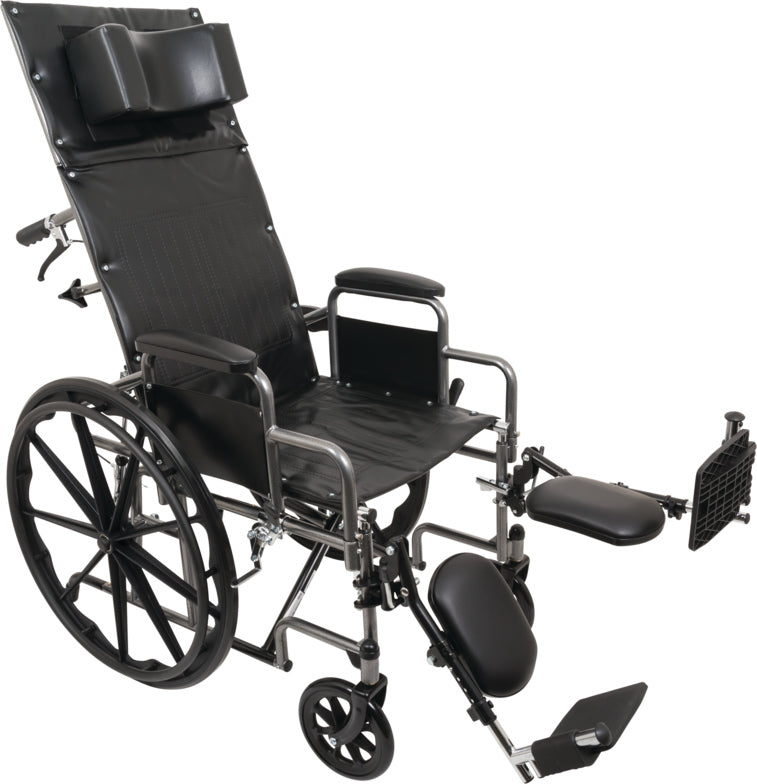 ProBasics Reclining Wheelchair, 18" x 17", Removable, Desk-Length, Elevating Legrests