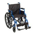 Blue Streak Wheelchair with Flip Back Desk Arms, Swing Away Footrests, 16" Seat