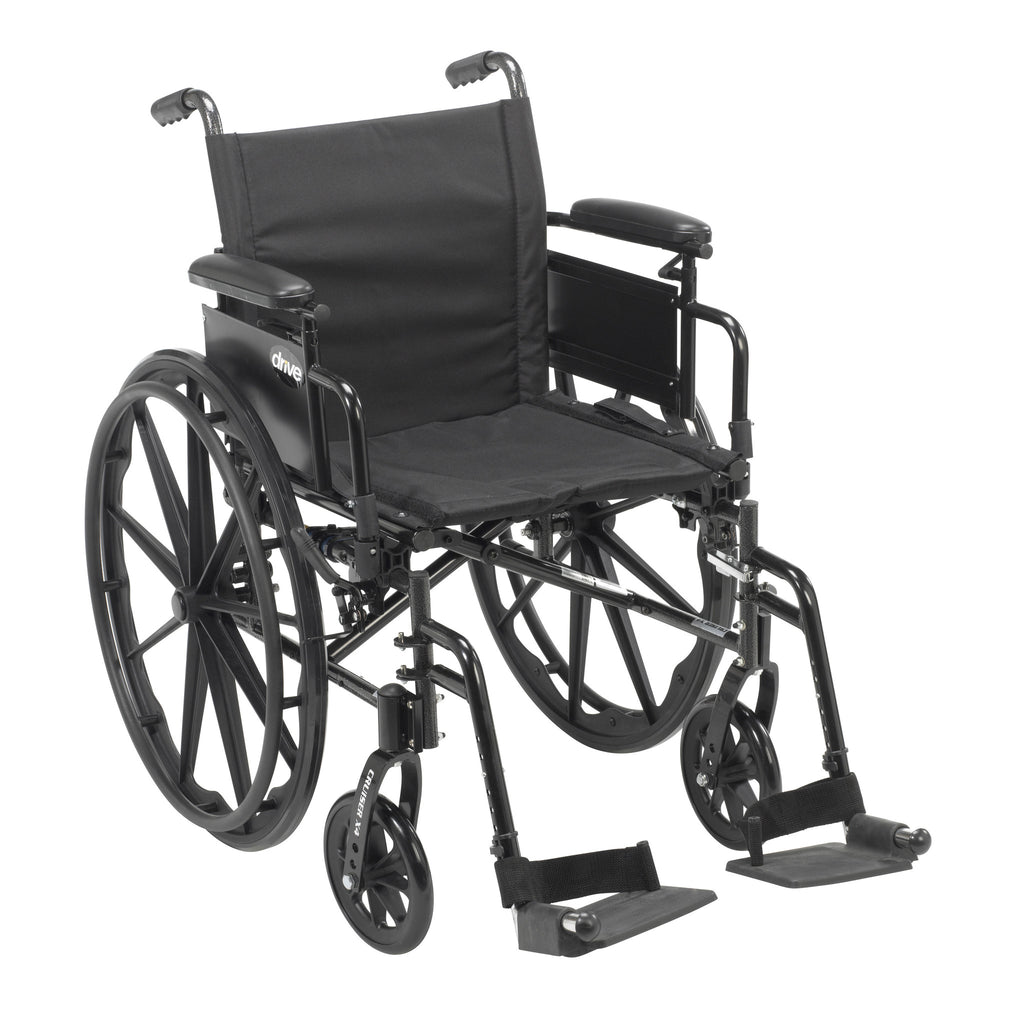 Cruiser X4 Lightweight Dual Axle Wheelchair with Adjustable Detachable Arms, Desk Arms, Swing Away Footrests, 16" Seat