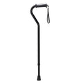 Adjustable Height Offset Handle Cane with Gel Hand Grip, Black