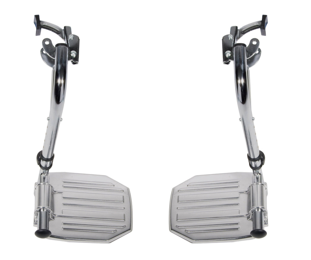 Chrome Swing Away Footrests with Aluminum Footplates, 1 Pair