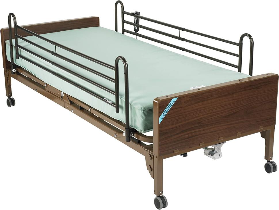 Delta Ultra Light 1000 Semi Electric Hospital Bed with Full Rails and Innerspring Mattress